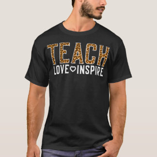 T-shirt Mignonne Enseignant Amour Inspirer Leopard Cheetah