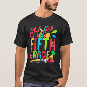 T-shirt Mignonne Enseignant Étudiant Bonjour 5e année Prem