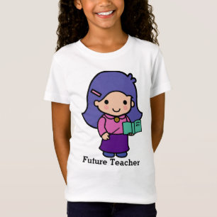 T-Shirt Mignonne Enseignante fille avec livre d'orthograph