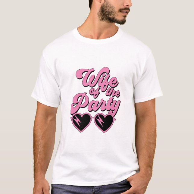 T-shirt Mignonne Épouse Rétro De La Fête Bachelorette (Devant)