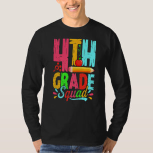 T-shirt Mignonne Escadron De 4E Année Retour À L'École Pre