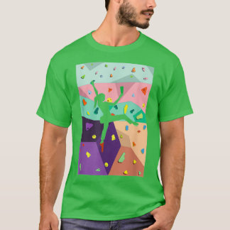T-shirt Mignonne Escalade Rocheuse colorée Bouldering Wall