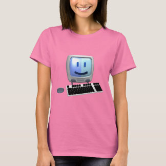 T-shirt Mignonne face ordinateur.