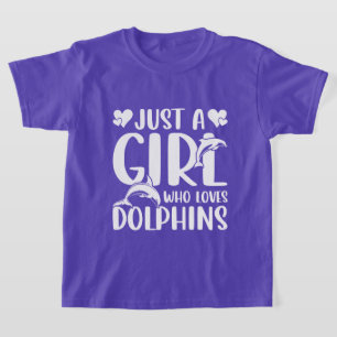 T-shirt Mignonne fille aime les dauphins