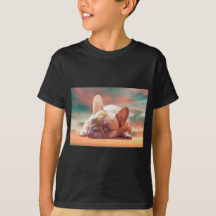 T-shirt Mignonne French Bulldog Eau Couleur Art Peinture