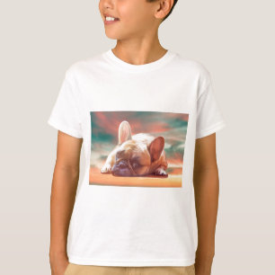 T-shirt Mignonne French Bulldog Eau Couleur Art Peinture