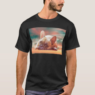 T-shirt Mignonne French Bulldog Eau Couleur Art Peinture