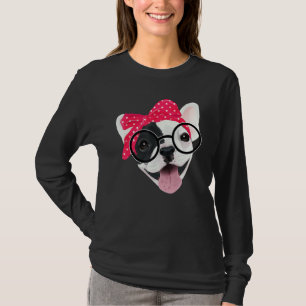 T-shirt Mignonne French Bulldog portant des lunettes de tê