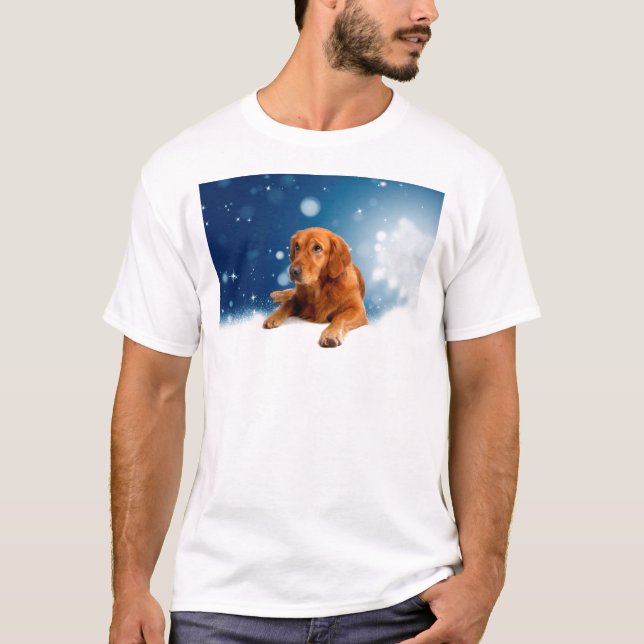 T-shirt Mignonne Golden Retriever Chien assis dans les éto (Devant)