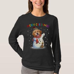 T-shirt Mignonne Golden Retriever Pajama de Noël