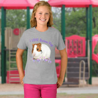 Mignonne I LOVE Guinée Pigs Brown Blanc Texte pers