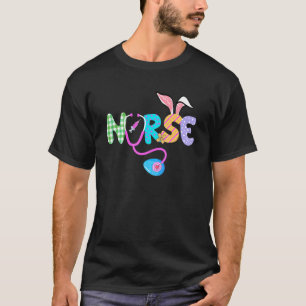 T-shirt Mignonne Infirmière de Pâques Bunny Ears Joyeux Pâ