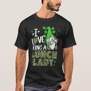 T-shirt Mignonne J'Aime Être Un Déjeuner Lady Gnome Joyeux
