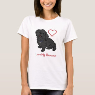 T-shirt Mignonne J'aime mes Amoureux de les chiens du Hava