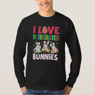T-shirt Mignonne J'Aime Mes Lapins De Jardin D'Enfance Oeu