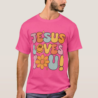 T-shirt Mignonne Jésus Vous Aime Super Jeune Fille Chrétie