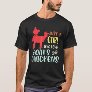 T-shirt Mignonne juste une fille qui aime les poulets chèv