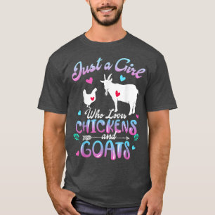 T-shirt Mignonne Juste Une Fille Qui Aime Les Poulets Chèv