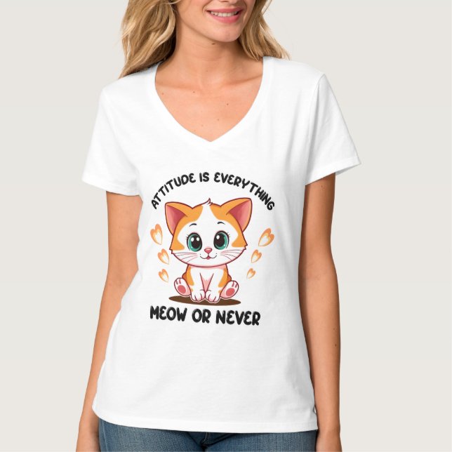 T-Shirt Mignonne Kitten Attitude (Devant)