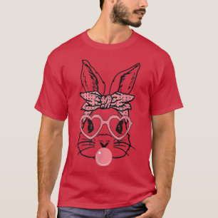 T-shirt Mignonne Lapin Avec Lunettes De Coeur Bandana Bubb