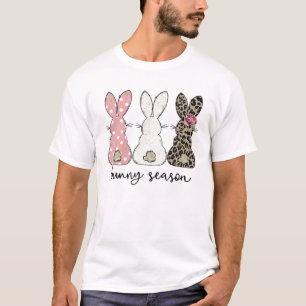 T-shirt Mignonne Lapin saison Pink Leopard Blanc Rabbit P