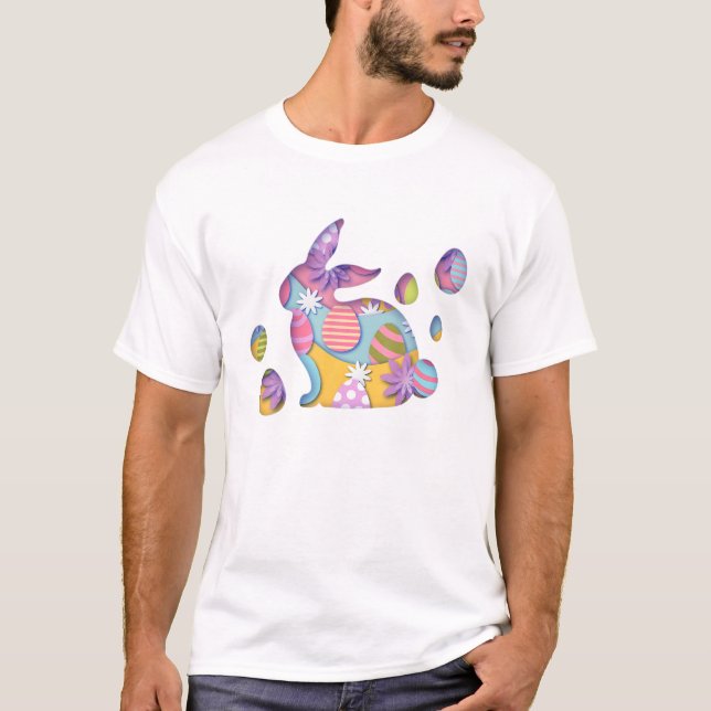 T-shirt Mignonne lapin Visage Empreinte de léopard lunette (Devant)