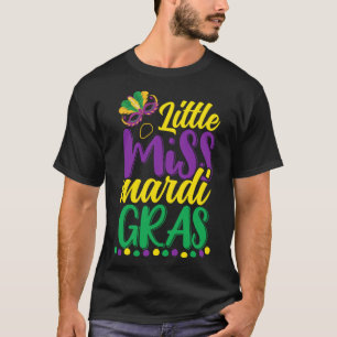 T-shirt Mignonne Little Miss Mardi Gras 2024 Perles Filles
