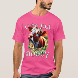 T-shirt Mignonne Mais Moody Funny Pun Guernsey Holstein Va