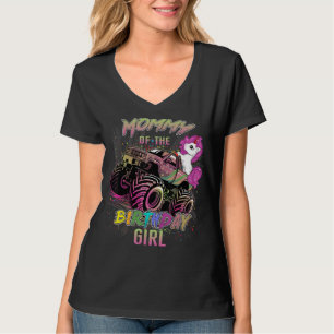 T-shirt Mignonne Maman D'Un Monstre Camion Fille Anniversa