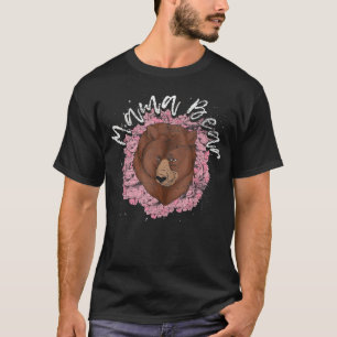 T-shirt Mignonne Maman Ours Famille Animal maman Floral Ma
