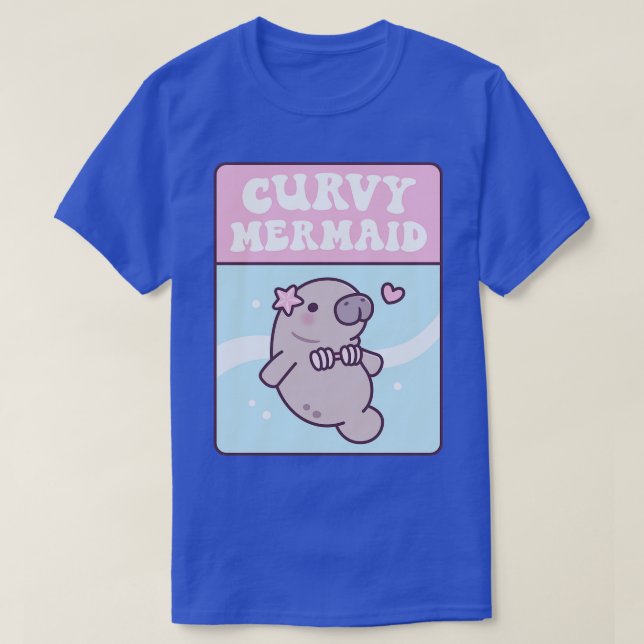 T-shirt Mignonne Manate En Coquille Bikini Curvy Mermaid F (Design devant)