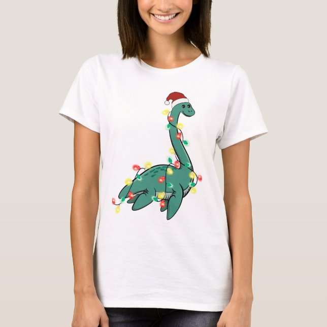 T-shirt Mignonne monstre de Lochness Noël (Devant)