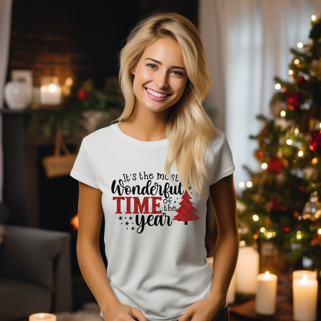 T-shirt Mignonne Noël Rouge Plus Merveilleux Temps Femmes (Cute Christmas Red Most Wonderful Time Women's T-Shirt)