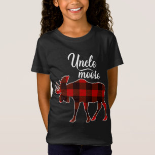 T-Shirt Mignonne oncle Moose Rouge Plaid Noël Correspondan