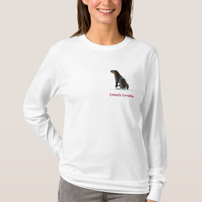 T-shirt Mignonne OTTER Love Ladies Chemise à manches longu (Devant)