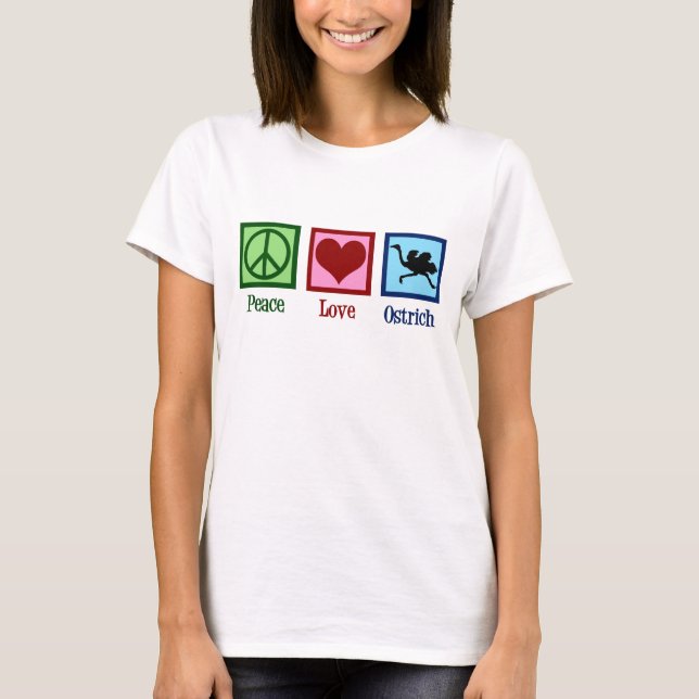 T-shirt Mignonne paix amour autruche (Devant)