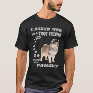T-shirt Mignonne Pomeranian Husky Chien Citer Maman Papa C