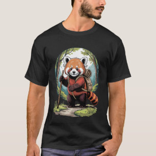T-shirt Mignonne randonnée panda roux sac à dos aventure d