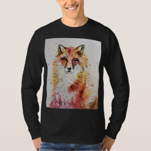 T-shirt Mignonne Red Fox Animal Aquarelle art Mens