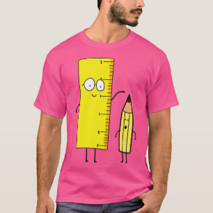 T-shirt Mignonne Règle Mesure Un Crayon