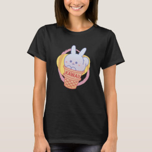 T-shirt Mignonne Représentation de Cône de Glace de Lapin