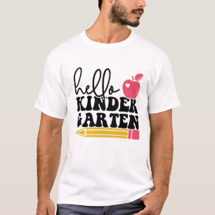 T-shirt Mignonne retour à l'école Bonjour maternelle