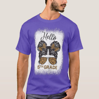T-shirt Mignonne Retour À L'École Chemise Messy Bun Bonjou