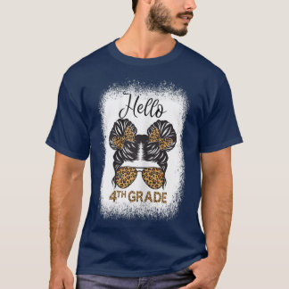 T-shirt Mignonne Retour À L'École Chemise Messy Bun Bonjou