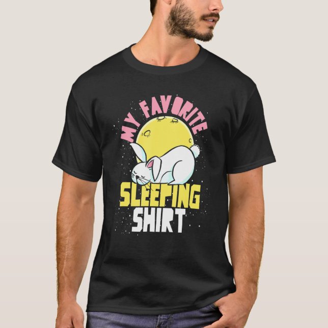 T-shirt Mignonne Riser Tard Animal Bunny Lazy Dormir de nu (Devant)