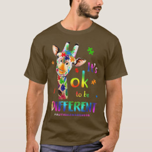 T-shirt Mignonne Sensibilisation sur l'autisme Giraffe Ani