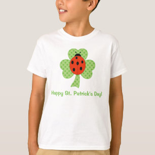 T-shirt Mignonne Shamrock Pois St. Patricks Day coccinelle
