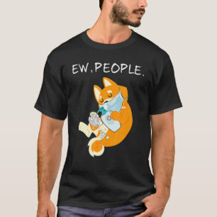 T-shirt Mignonne Shiba Inu Chien Ew Chien Portant Un Visag