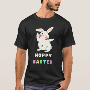 T-shirt Mignonne Simple Joyeux Bunny Hoppy Jour de Pâques