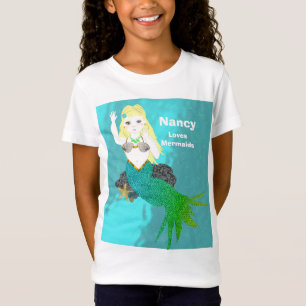 T-Shirt Mignonne sirène de natation personnalisée